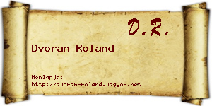 Dvoran Roland névjegykártya